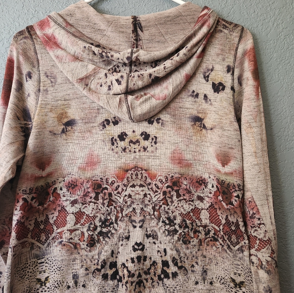 One WORLD live and let live Floral Lace Embroidered Hoodie Sz M - Picture 6 of 6